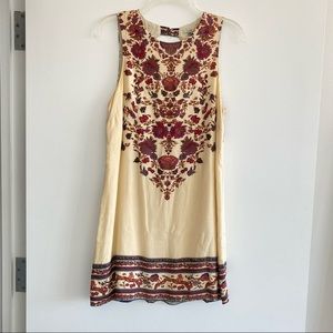 Floral summer mini dress with open back